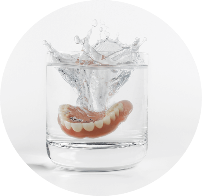 denture model in glass