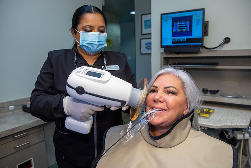 dental patient getting scanned
